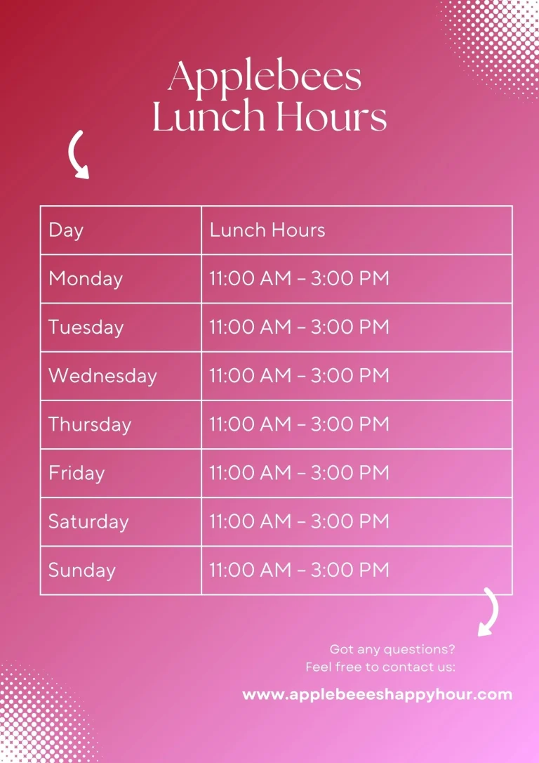 applebees lunch timings